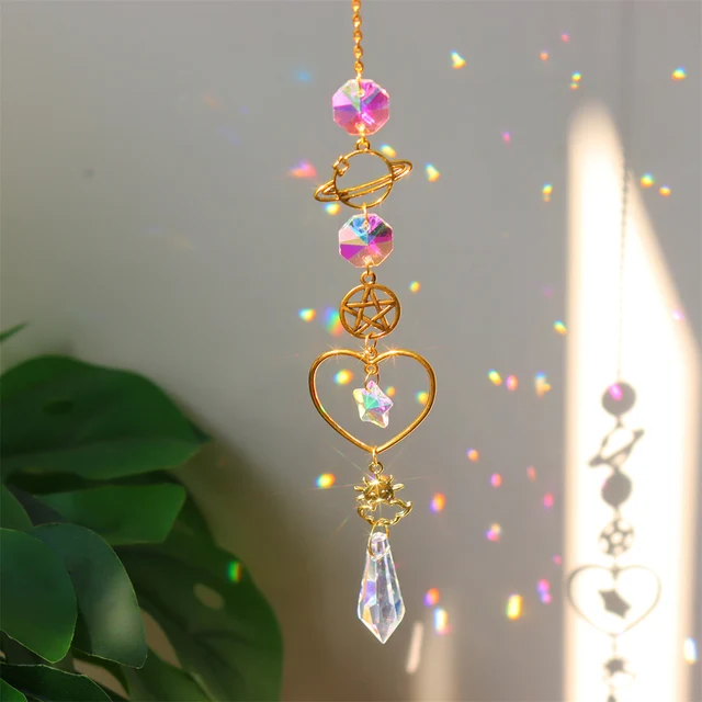 Suncatcher Crystal Star Sun Wind Chimes Gyémánt Prizmák Lógó Világos Fogó Szivárvány Készítik Az Ablak Függönyök Medálát Deoc - Image 5