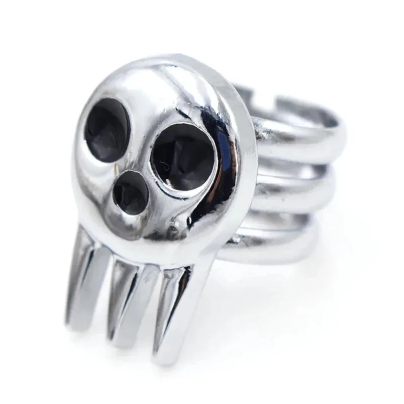 Anime Soul Eater Death The Kid Cosplay Rings Unisex Opening Adjustable Skull Ring Prop Jewelry Accessories
