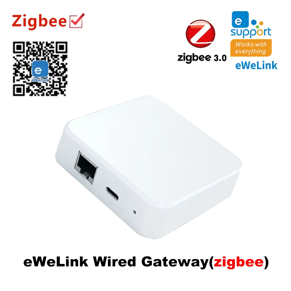 Zigbee 3.0 Wired Gateway Hub For eWelink App Smart Home RJ45 Ethernet Bridge App Remote Control Works with eWeLink Zigbee Device