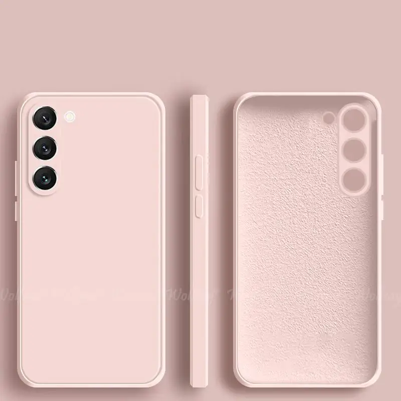 For Samsung Galaxy S23 Case Liquid Silicone Plain Rubber Capa TPU