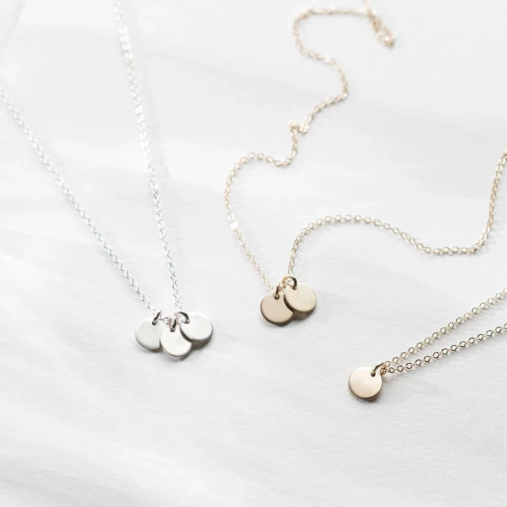 EManco 9mm 세련된 라운드 펜던트 코인 목걸이 스테인레스 스틸 링크 체인 골드 컬러 부드러운 디스크 여성 쥬얼리 남성 독특한