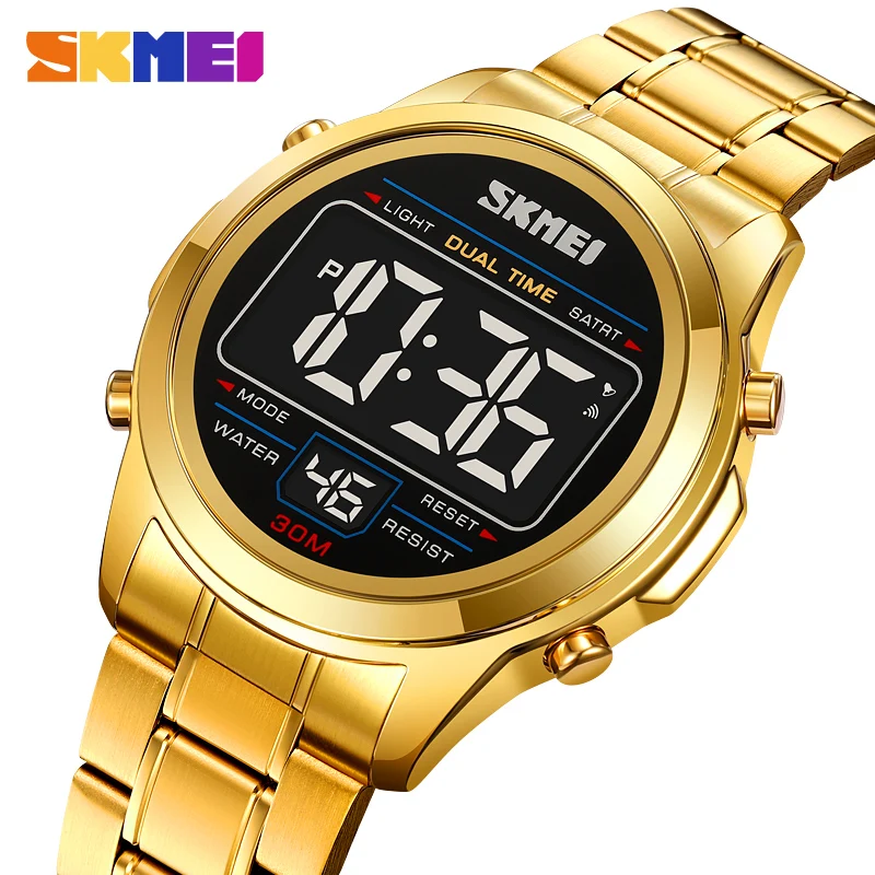 

SKMEI Stopwatch Chronograph Date Double Time Alarm Clock Sunday Night Light On The Hour 24-Hour System Countdown Swim 2127