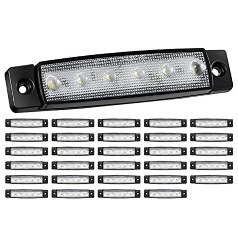 

30 Pieces LED Marine Boat Lights 12V 6 LED Waterproof Marine Lights Deck Transom Cockpit Navigation Lighting