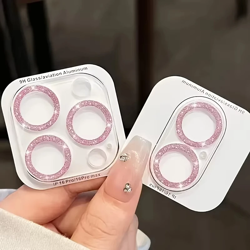 Bling Glitter Tempered Glass Camera Lens Protector