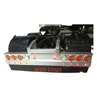 CNC Aluminum Alloy LED Tail Light Rear Bumper Lamp with Mudguard LOGO for 1/14 Tamiya RC Truck Trailer SCANIA Actros MAN VOLVO 2