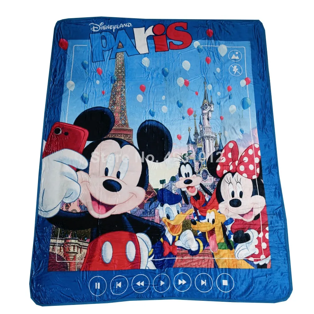

2023 Disney Cartoon Blue Minnie Mickey Mouse Doland Duck Throw Baby Blanket on Bed Sofa Couch 130x160CM Holiday Party Gift