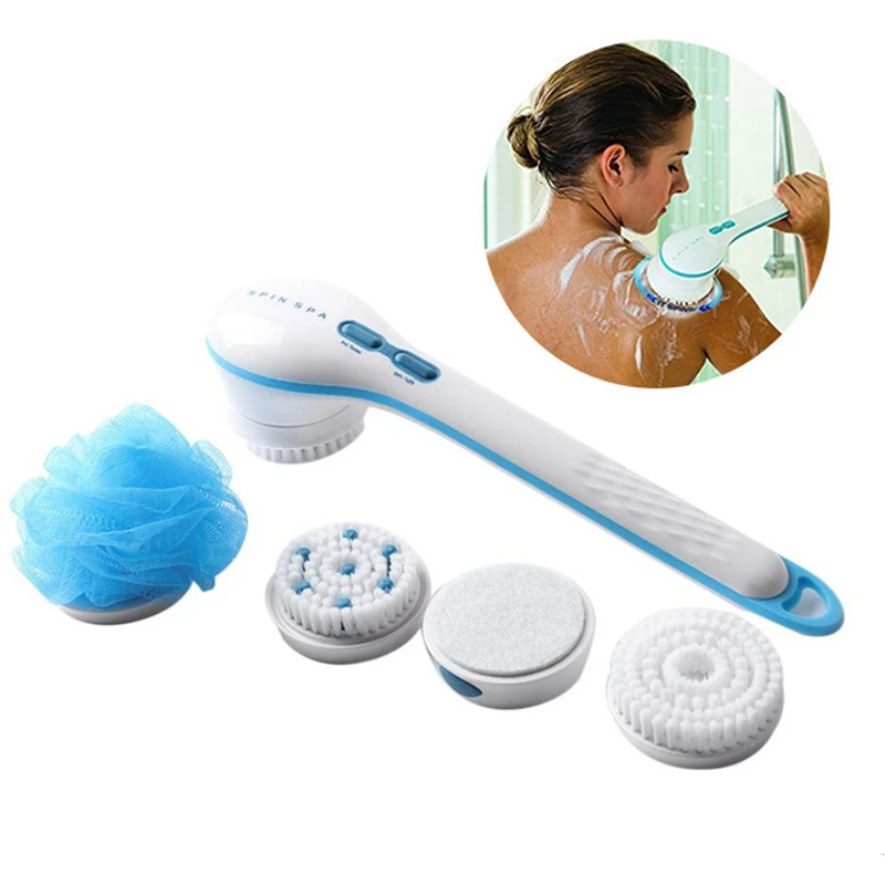 Electric Bath Brush 5 In 1 Long Handle Shower Body Brush Handheld