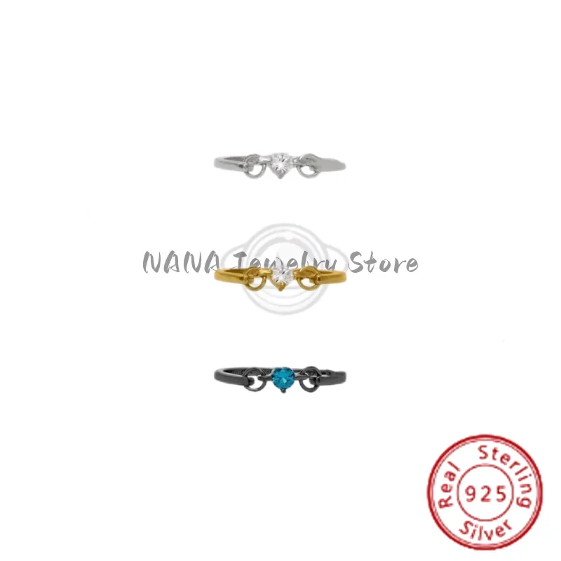 

NANA's Love S925 Sterling Silver Line Cross Single Diamond Saturn Finger Advanced