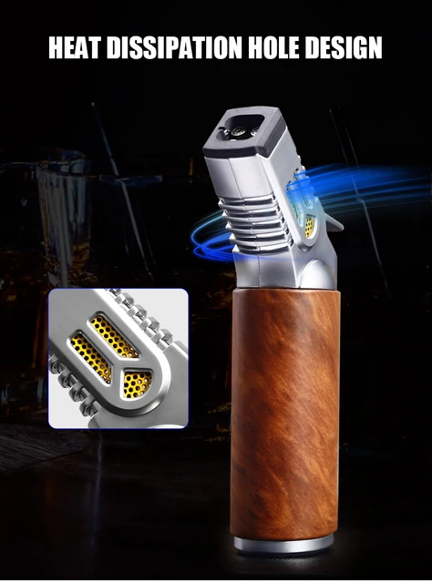 Jobon-シガー3炎安全ロックファイヤーターボライタートーチ、砥石、フリントライター、ブタンガスなし、大きな火、クール - AliExpress 15 トーチライター、防風炎ライター、炎調節可能ライター、タービントーチライター、詰め替え可能ブタンライター、ジェットフレームライター、キ