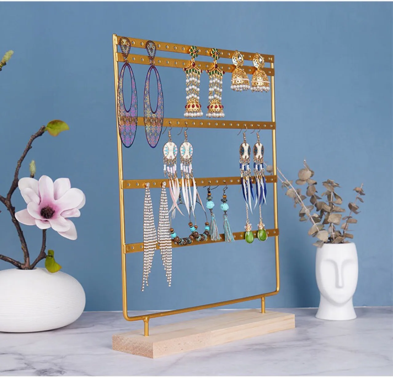 Earring Holder Stand,hanging Jewelry Organizer 3 Tier Tabletop Earrings  Display Stand Tree66 Holes | Fruugo NO