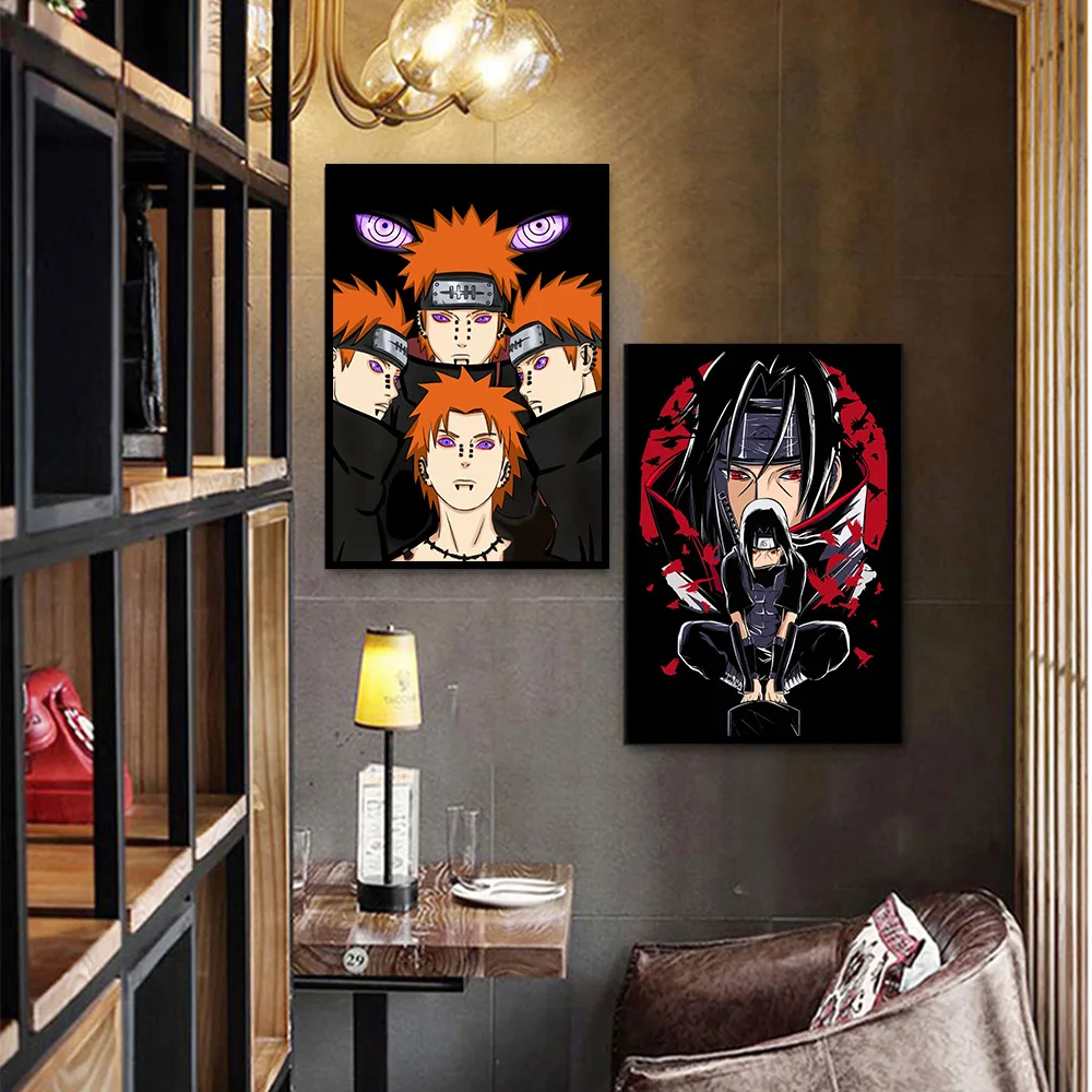 Compra online de Naruto anime poster sasuke kakashi personagens pinturas  decorativas quarto das crianças arte da parede impressões moderna decoração  de casa presente aniversário sem moldura