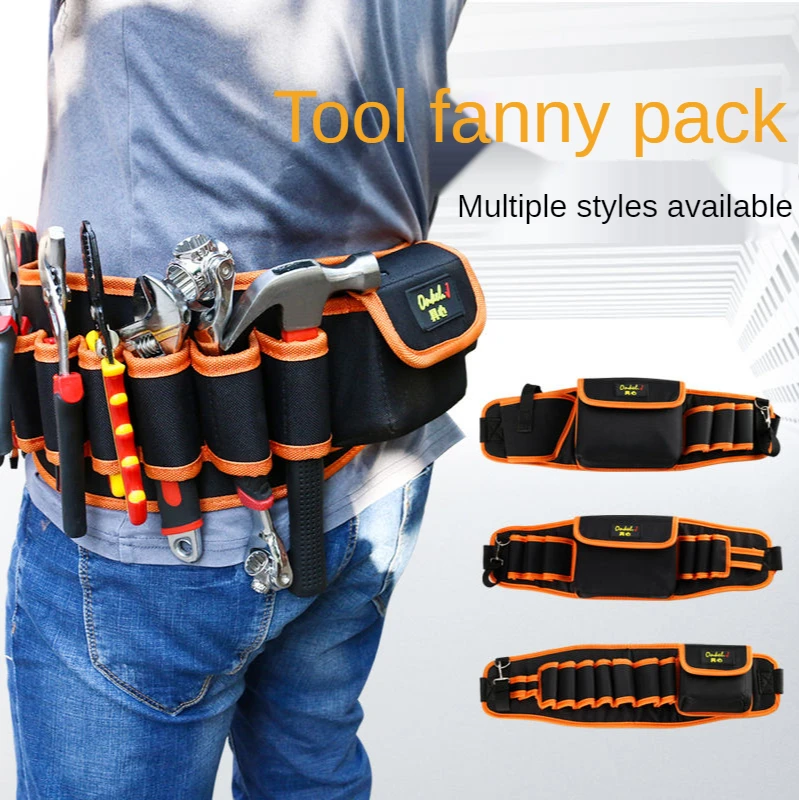 Tool Fanny Pack Electrician Woodworking Canvas Nail Bag Thickened Tool Bag Men's Storage Bag Wallpaper Multifunctional Kit laptop tool bag