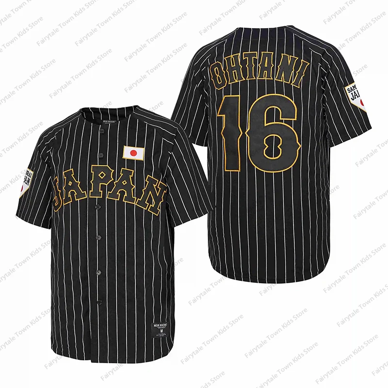Nova Arriavl Branco Preto Listra Camisa de Beisebol Japão 16