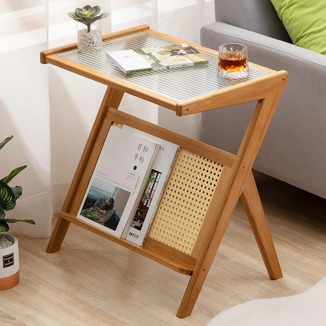 Table d'appoint en forme de Z, table à thé et à café créative avec étagère pour canapé, coin salon, chambre à coucher, petit appartement 1