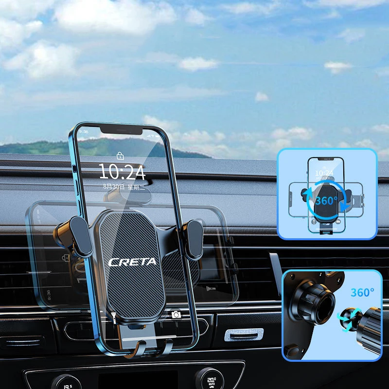 

Universal Car Phone Holder Gravity Mobile Stand GPS Support Auto Air Vent Mount For Hyundai Creta 2 II Accessories Ix25 Tuning