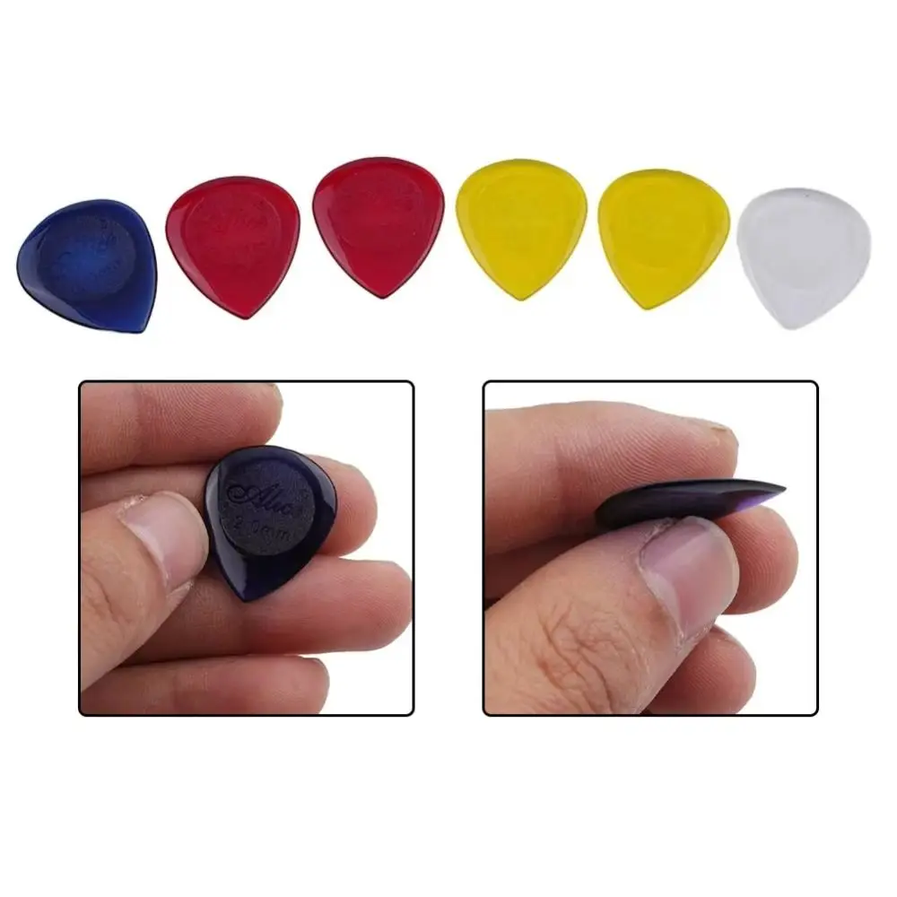 6Pcs 패션 1/2/3mm 기타 픽 빠른 픽업용 스터비 일렉트릭 베이스 기타 픽 ABS 기타 액세서리
