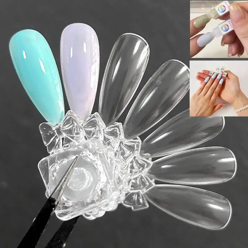 Magnetic False Nail Tip Display Clear Natural Color Card Polish Gel Stand Board Nail Palette Manicure Nail Glue Practice Tool