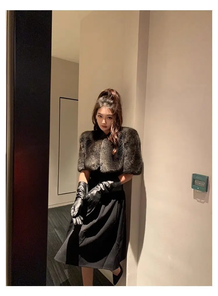 Mao Mao Jacket Women's Light Luxury High-end Celebrity Temperament Imitation Mink Fur Integrated Short Fur Shawl