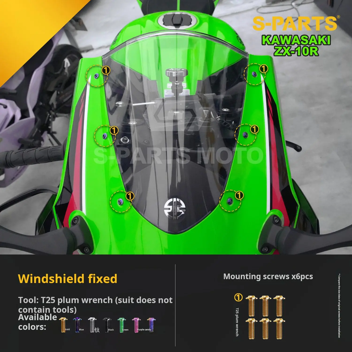 販売用☆鷹松 Titanium bolts fit for Kawasaki 2023 ZX-10R windshield clutch