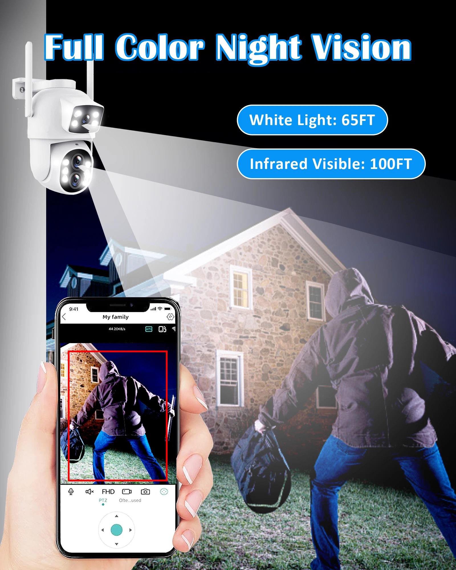 12MP WiFi Outdoor IP Camera 10x Zoom Infrared Night Vision HD Automatic Tracking Security Monitoring IP CCTV WiFi Camera Outdoor Camera