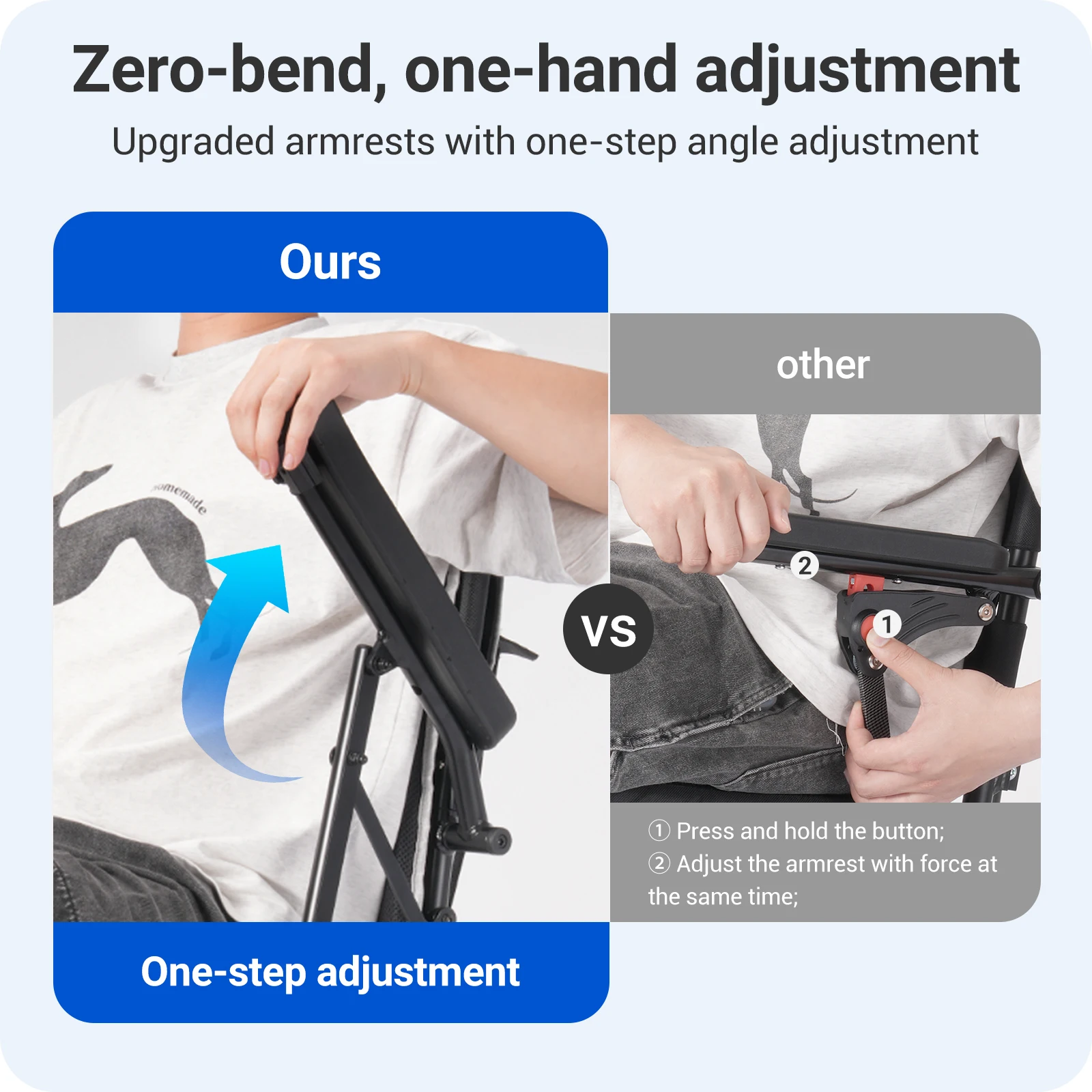 Sedia a rotelle elettrica per adulti Telaio in lega di alluminio con capacità di 220 libbre con luce a LED per scooter portatile per anziani - immagine 3