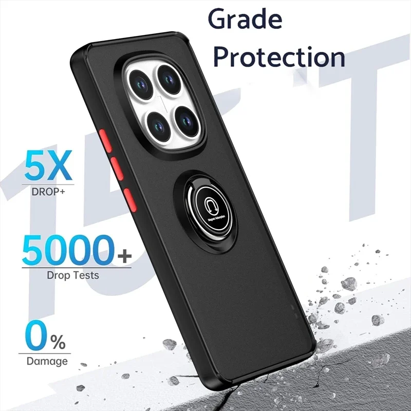 Armor Matte Case with Car Magnetic Ring Holder - Durable Protective Cover