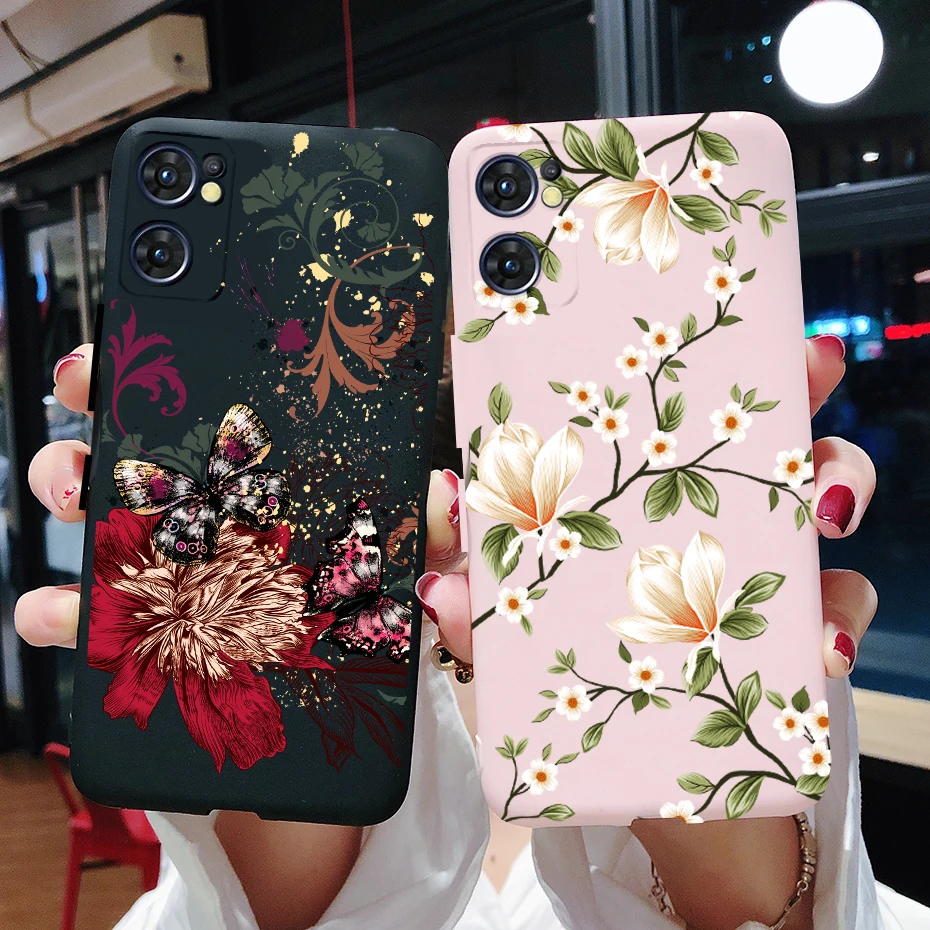 Per Oppo Find X5 Lite Case 2022 New Fashion Flower Painted Cover Soft Silicone Fundas Per Oppo Find X5 Lite X5Lite Custodie Per Telefoni