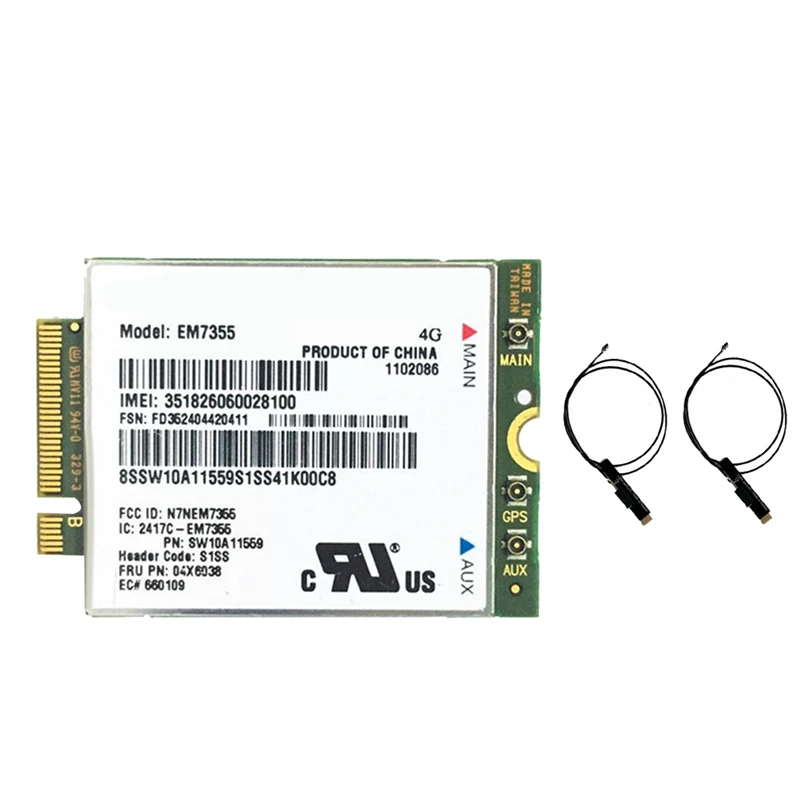 

EM7355 WWAN Card+2Xantenna FRU 04X6038 NGFF 4G Wifi Card For Thinkpad X1 Carbon L440 L540 T440 T540P X240 Durable Easy To Use