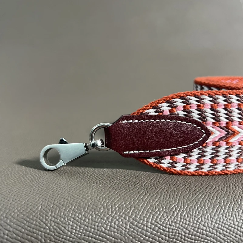 5cm Wide Canvas belt Steel Buckle Genuine Leather Hand Sewn Suitable For Kelly Bags, Shoulder Straps, Bag Accessories