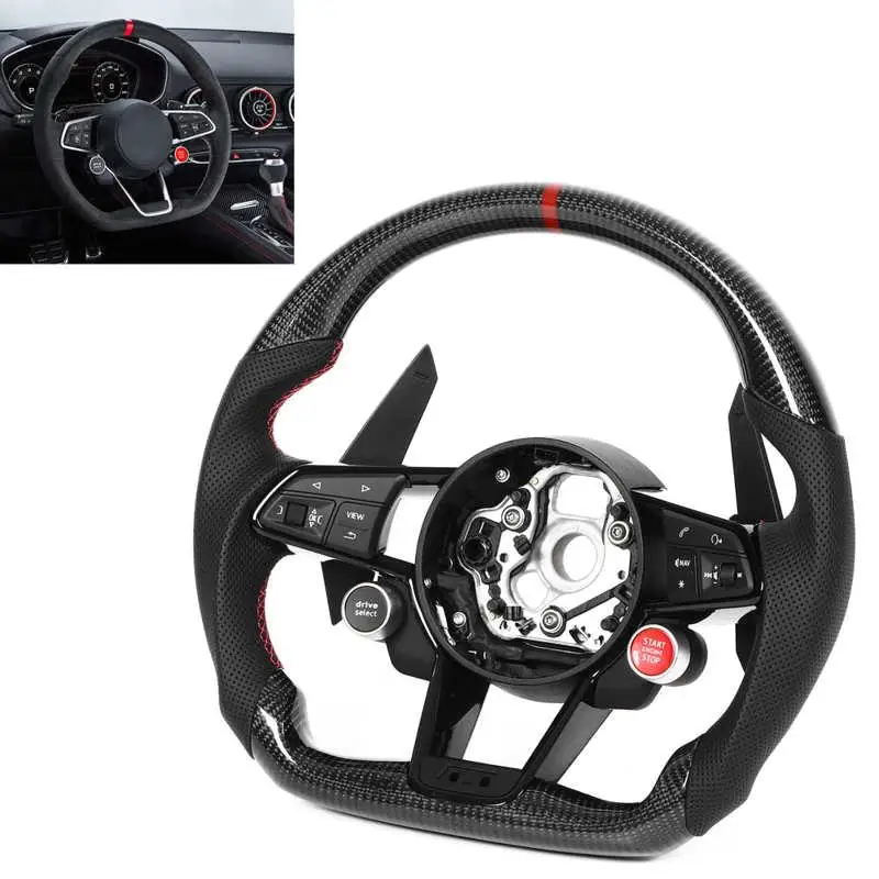 탄소 섬유 스티어링 휠 교체품, RS3 RS4 RS5 RS6 RS7 TT R8 2010-2021