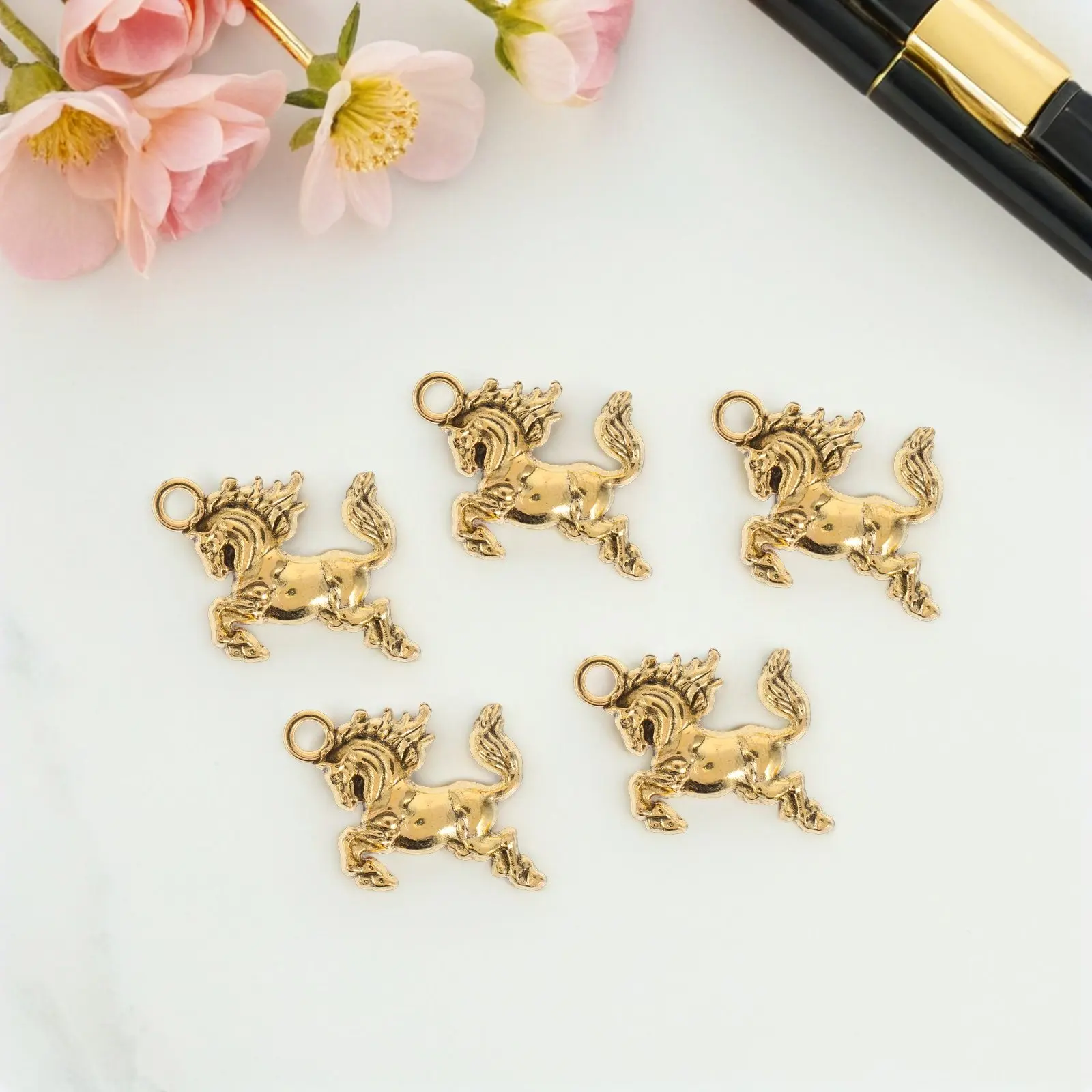 말 참 장식품 합금 동물 장식품 목걸이 팔찌 귀걸이 DIY 쥬얼리 제작 용품 공예 액세서리 여성용