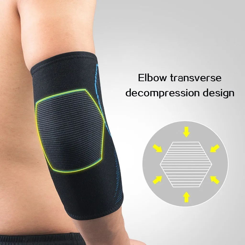 WOSWEIR-2 PCS Compression Elbow Support Pads Elastic Brace for Men Women Basketball Volleyball Fitness Protector Arm Sleeves