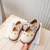Little Girl Leather Shoes Fashion Sweet Bowtie Children's Flats Embroidery Causal Kids Versatile Princess Wedding Shoes Non-slip 3