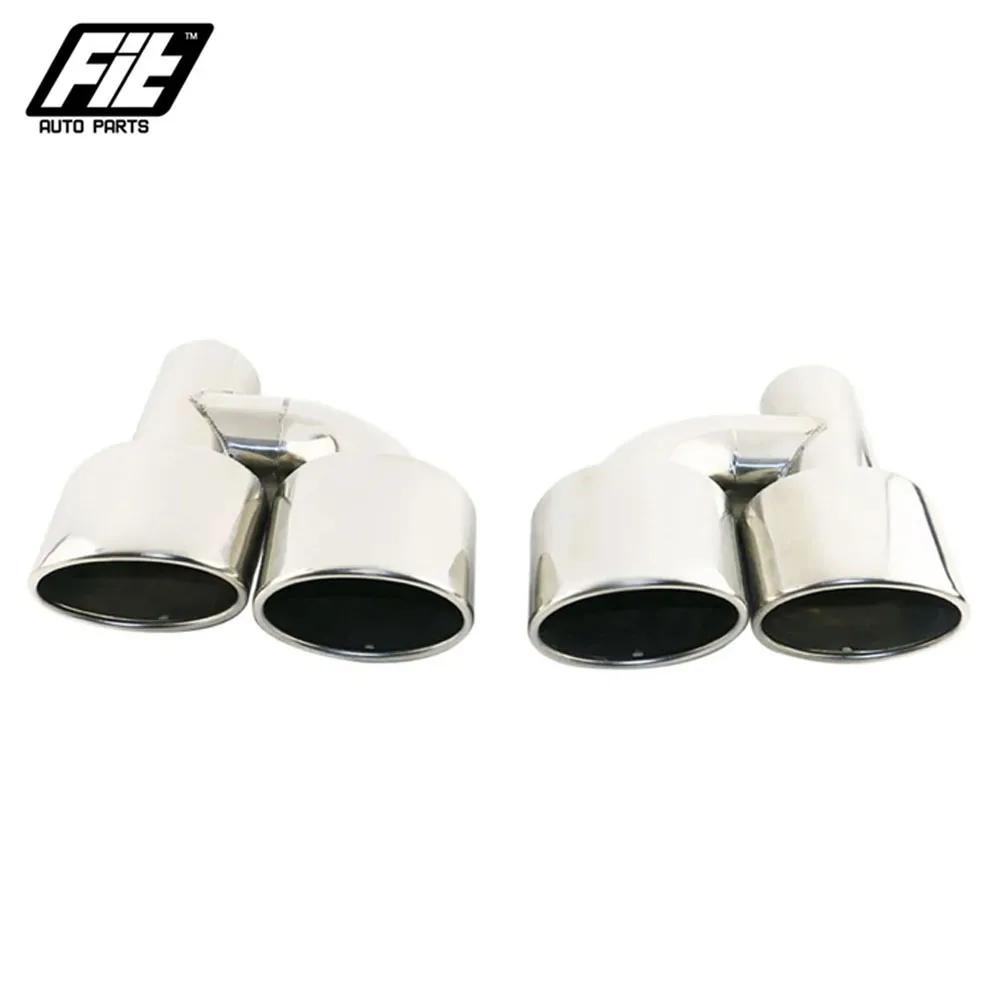 Stainless Steel H type Exhaust Pipe Oval 2.5 inchi Dual Exhaust Muffler Tip AG W204 W211 C-Class C63 1 PCS
