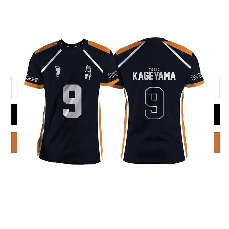 Schwarz Sommer Neue Herren Sport Mode Lässig Bequeme Atmungsaktive Volleyball Anime Unisex Kurzarm Rundhals T-Shirt Tops – Detail 13
