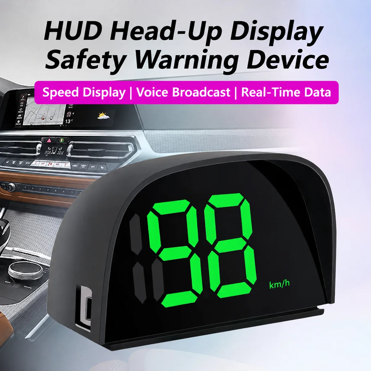 Display Head-Up (HUD) per Auto con Avviso di Sicurezza Satellitare BeiDou, Schermo HD Silenzioso, Proiettore Tachimetro per Veicoli - immagine 5