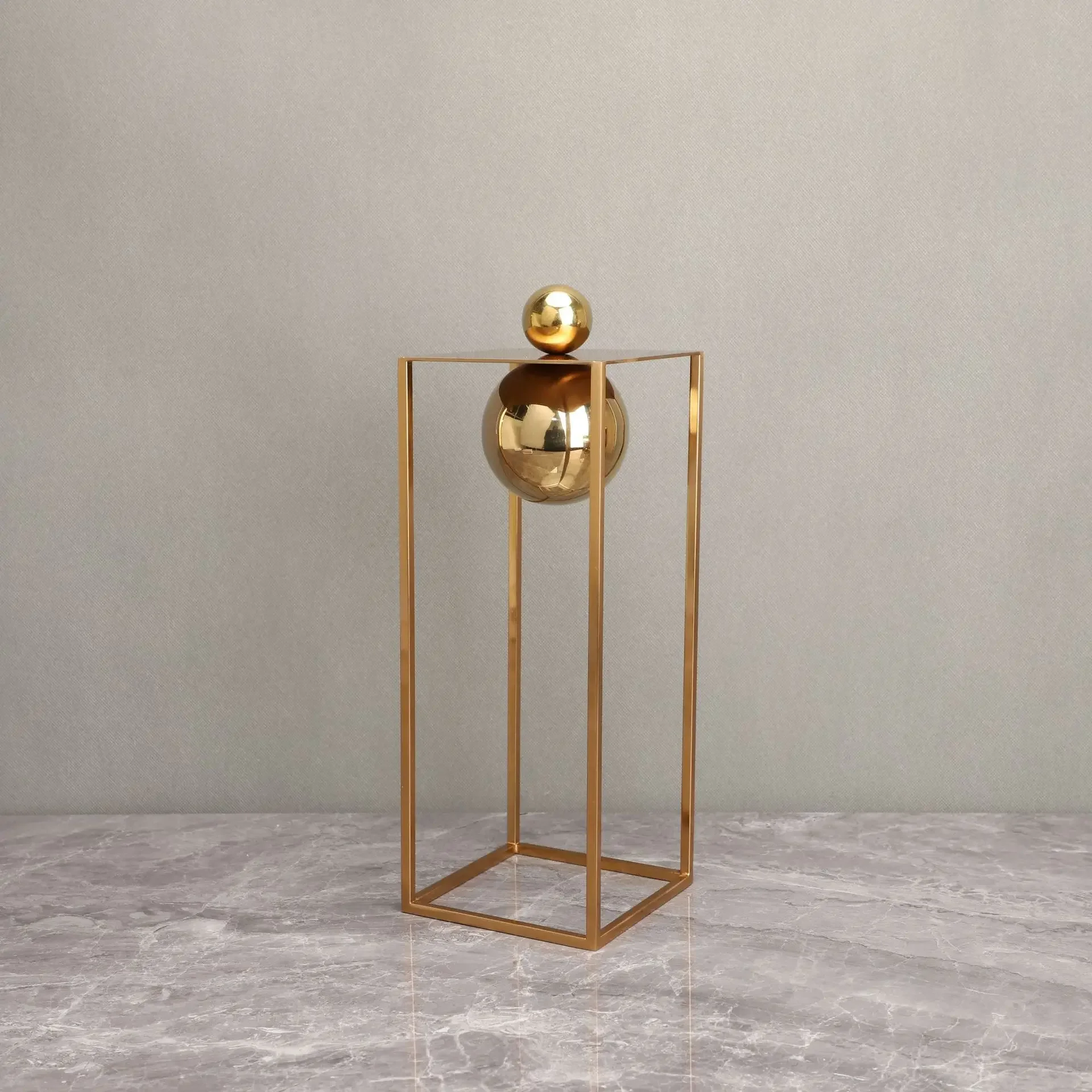 

Декоративные коробки аксессуары Декоративная скульптура для дома золотые геометрические фигурки рамка сферические абстрактные металлические поделки