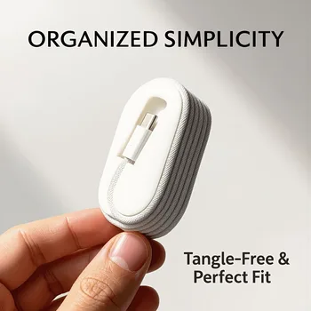 Organizzatore di cavi, perfettamente adatto per il cavo dati intrecciato C-C da 1 metro di Apple, organizer portatile per cavi, organizer da scrivania