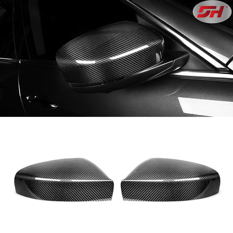 2PCS Car Carbon Fiber Rear View Mirror Housing Side Wing Rear Mirror