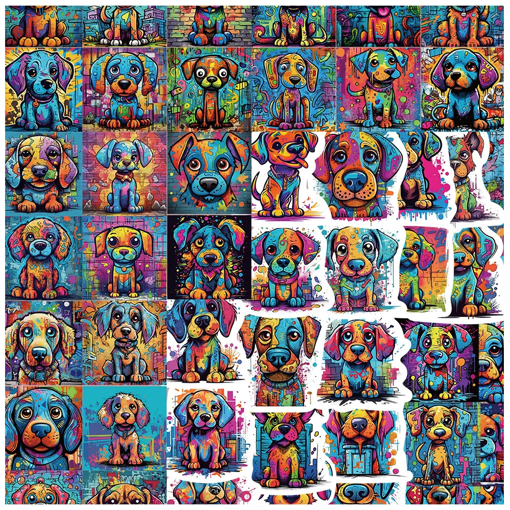 

10/30/50pcs Cute Colorful Puppy Animal Stickers Cartoon Dog Decals Graffiti Laptop Skateboard Phone Kids Kawaii Sticker DIY Toys