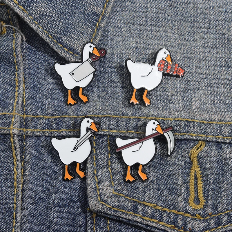 Cartoon Gans Ente Emaille Pins Kreative Tier Entlein Lustige Broschen Revers Abzeichen Kragen Schmuck Geschenk für Freunde Großhandel – Detail 17