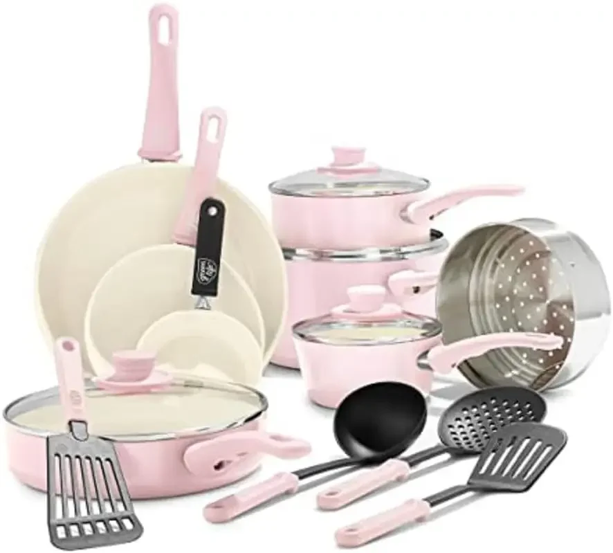 

Kitchen Supplies -16 pieces Kitchen Cookware Pan and sauce pan Set - Non-stick pan, durable -66 discount