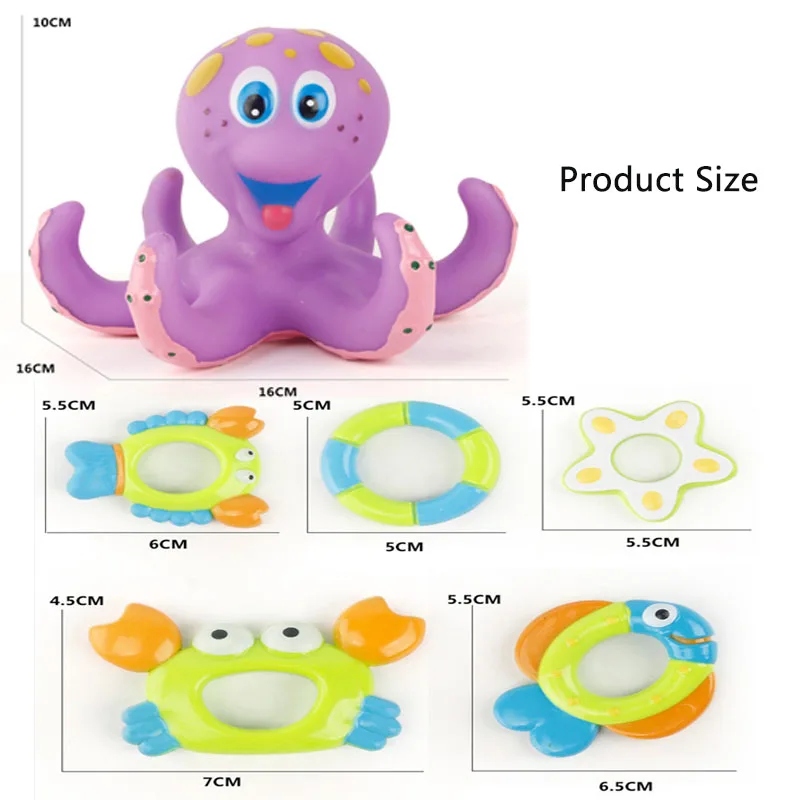 Baby Bath Toy – Cartoon Animal Octopus for Kids, Crawling Beach Toddler Bathtub, Bathroom, and Swimming Pool Water Play Beach games & Inflatables Beach Toys and Leisure Accessories