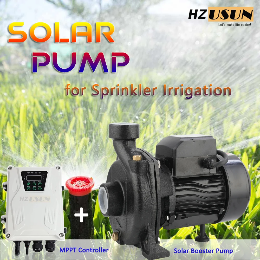 

HZUSUN Solar Surface 1 Inch DC Motor Water Pressure Sprinkler Pump Kit Dam Forest River Creek 1 HP Solar Irrigation Booster pump