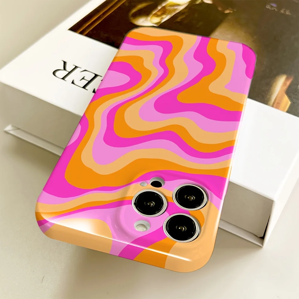 Pink Orange Wavy Glossy Phone Case - Hard PC Finish