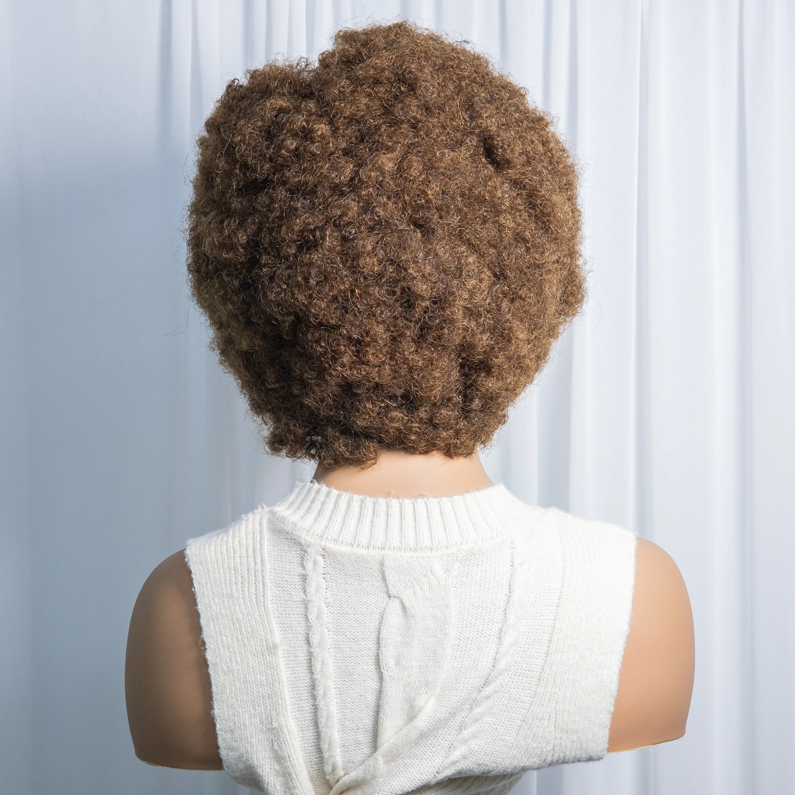 Chocolate Brown HD 13x4 Lace Frontal Short Hair Wig 200% Density Afro Kinky Curly Human Hair Wigs Part Side Remy Human Wigs