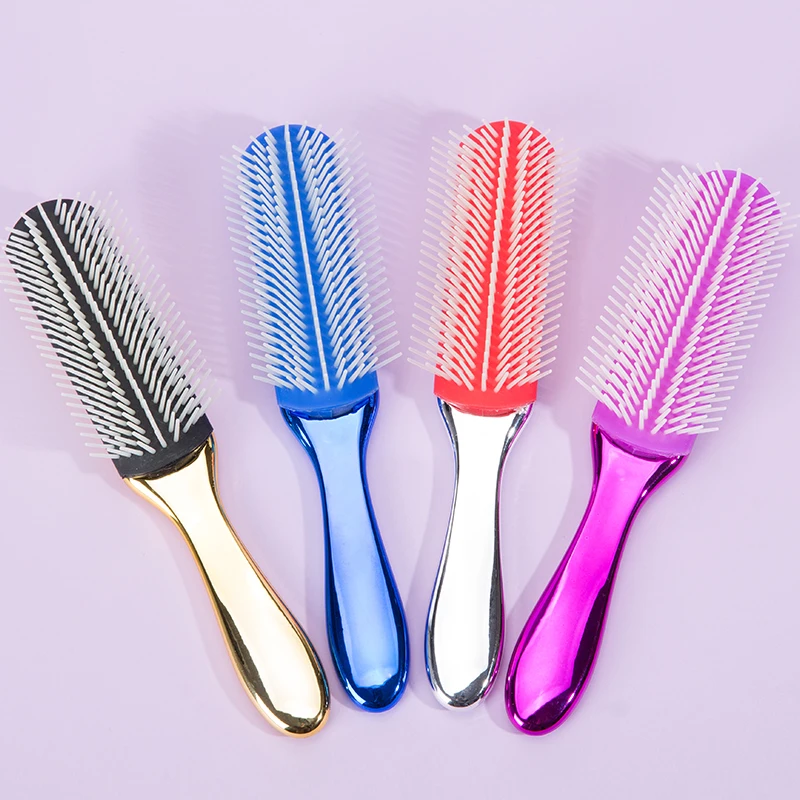 

9-Rows Detangling Hair Removable Massage Comb Brush Denman Detangler Hairbrush Scalp massager Straight Curly Wet Hair Comb