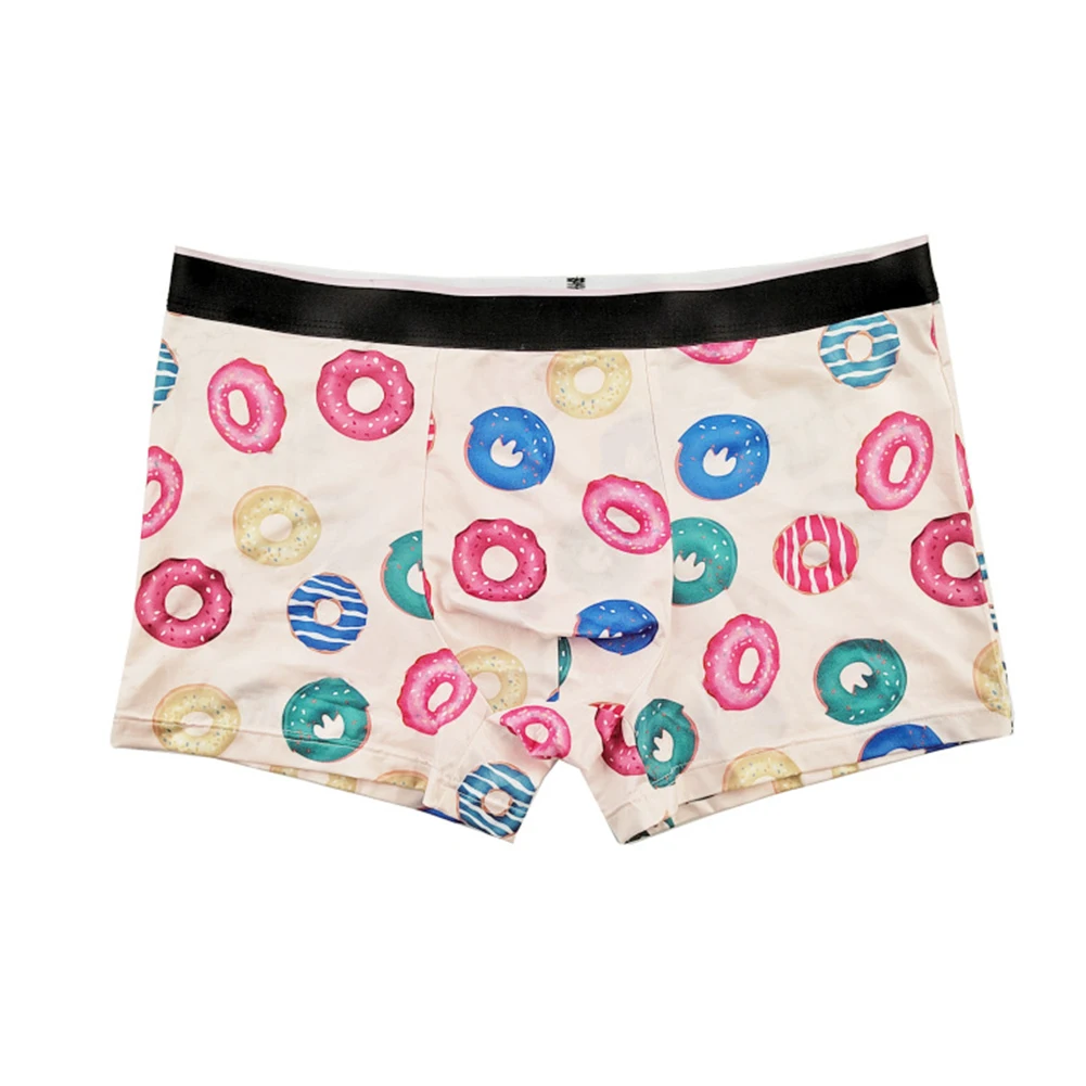 

Sexy Men Colorful Printed Boxer Briefs Breathable Skin-friendly Shorts Underwear Loose Casual Underpants Trunks Lingerie 1 Pcs