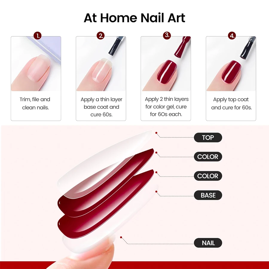 10ML 버건디 레드 젤 네일 폴리시 롱래스팅 프렌치 스타일 젤 네일 용품 매니큐어 DIY 디자인 네일 아트 바니시 겨울용
