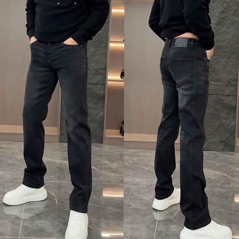 Korean Style Clothes 2024 New Men's High-end Casual Denim Jeans Casual Spring Autumn Vintage Slim Full-length cowboy Denim Jeans